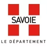 Logo du Département de Savoie avec un design en rouge et noir sur fond blanc.